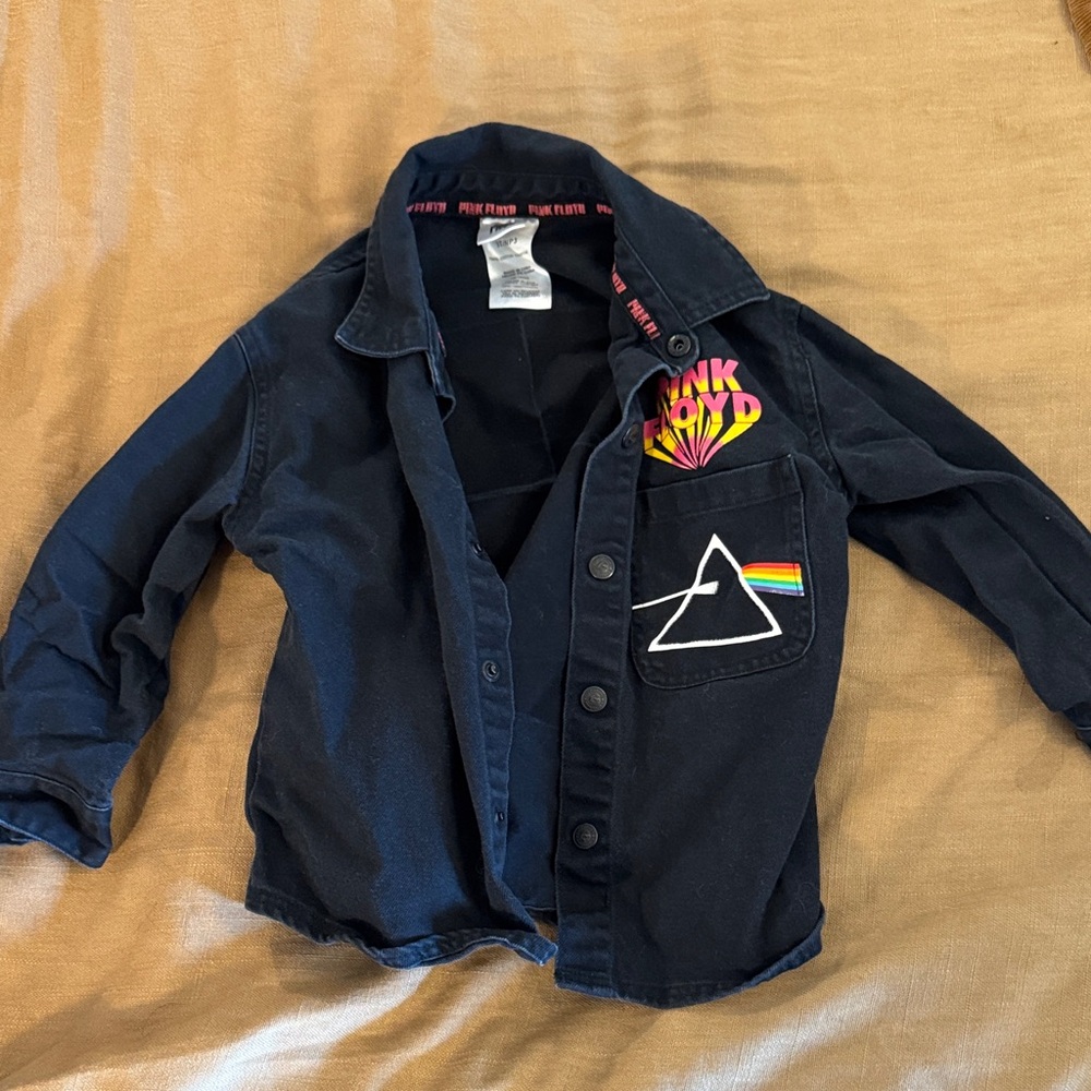 Pink Floyd Kids Navy Jean Jacket with Rainbow Accents